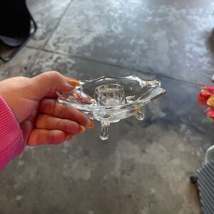 Vintage Elegant Clear Glass Candle Holder
